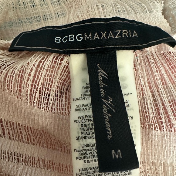 BCBGMAXAZRIA Pink Nude Semi-Sheer Long-sleeve Bodysuit - Picture 14 of 15